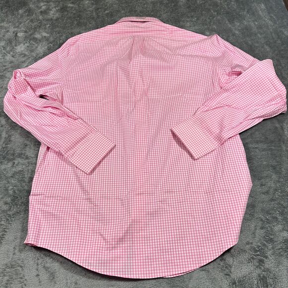 Lauren Ralph Lauren Shirt Mens L 16"-16.5" 34-35 Pink white Checkered Button Up - Picture 5 of 9